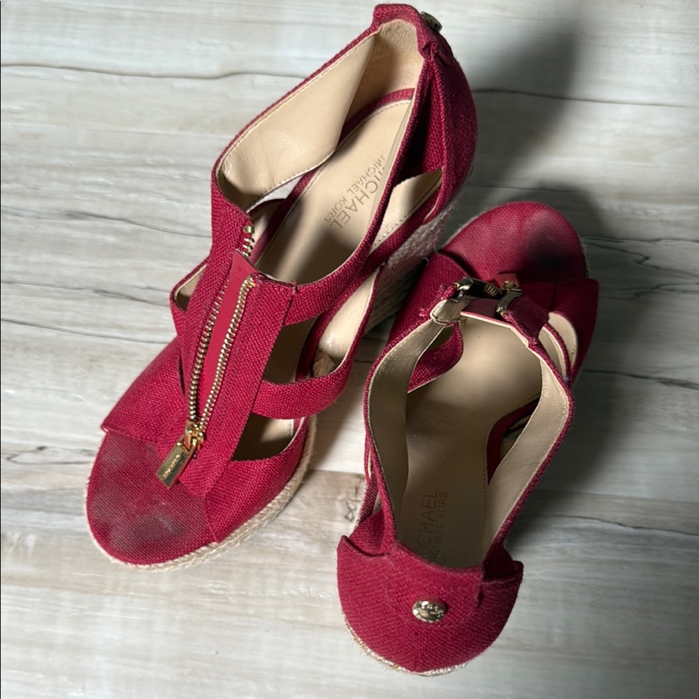 Michael Kors Red Espadrilles with Suede Finish